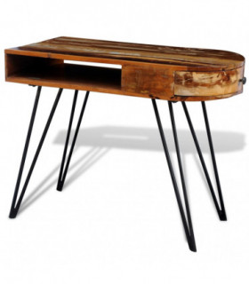Reclaimed Solid Wood Desk with Iron Pin Legs