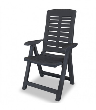 Reclining Garden Chairs 2 pcs Plastic Anthracite