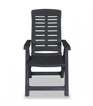 Reclining Garden Chairs 2 pcs Plastic Anthracite