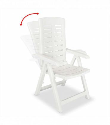 Reclining Garden Chairs 2 pcs Plastic White