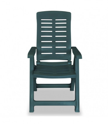 Reclining Garden Chairs 6 pcs Plastic Green