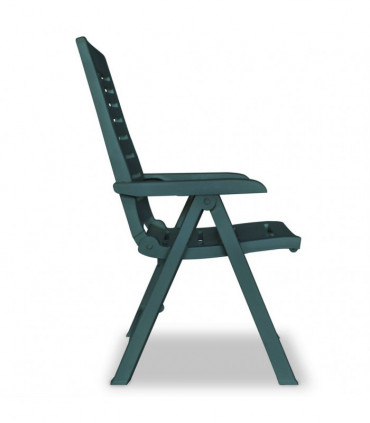 Reclining Garden Chairs 6 pcs Plastic Green