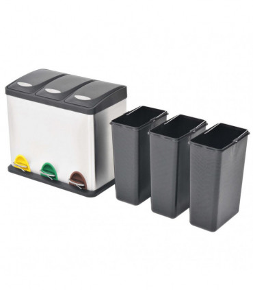 Recycling Pedal Bin Garbage Trash Bin Stainless Steel 24 L