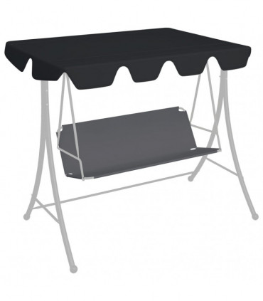 Replacement Canopy for Garden Swing Black 150/130x70/105 cm