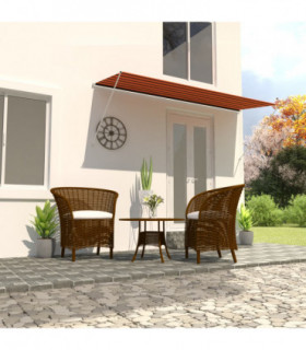 vidaXL Retractable Awning 350x150 cm Orange and Brown