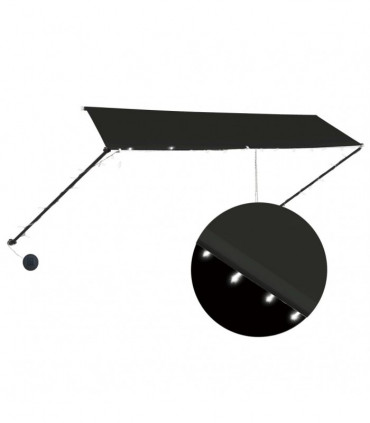 Retractable Awning with LED 350x150 cm Anthracite