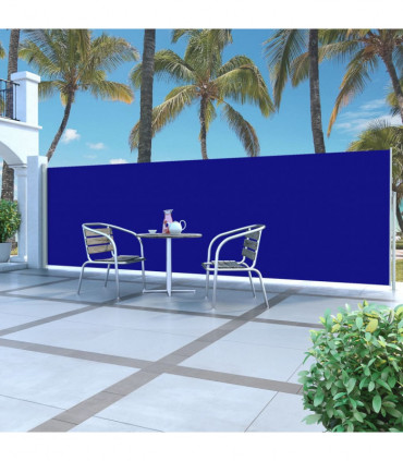 Retractable Side Awning 160 x 500 cm Blue