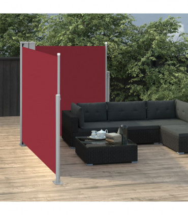 Retractable Side Awning Red 140x600 cm