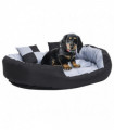 Reversible & Washable Dog Cushion Grey and Black 110x80x23 cm