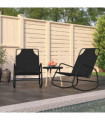 Rocking Sun Loungers 2 pcs Black Steel and Textilene