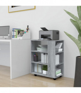 Rolling Cabinet Grey Sonoma 60x35x75 cm Engineered Wood