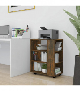 Rolling Cabinet Smoked Oak 60x35x75 cm Engineered Wood