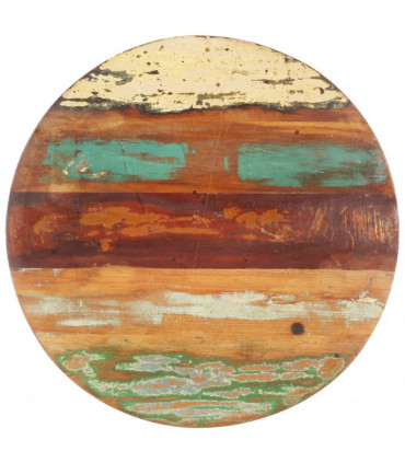 Round Table Top 80 cm 15-16 mm Solid Reclaimed Wood