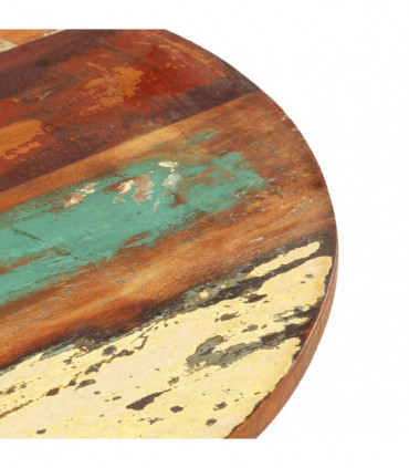 Round Table Top 80 cm 15-16 mm Solid Reclaimed Wood