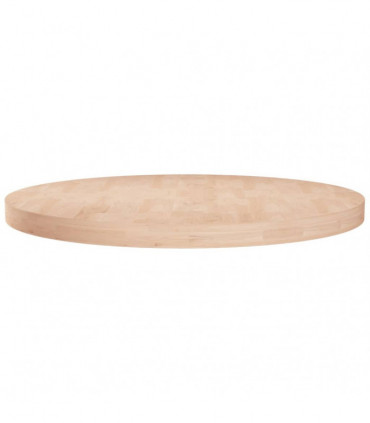 Round Table Top Ø60x4 cm Untreated Solid Wood Oak
