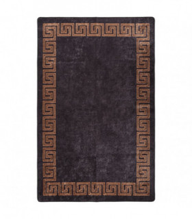 Rug Washable 160x230 cm Black and Gold Anti Slip