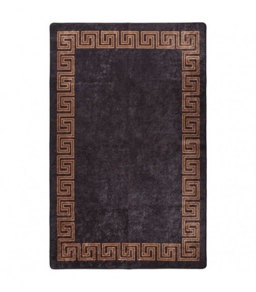 Rug Washable 80x150 cm Black and Gold Anti Slip