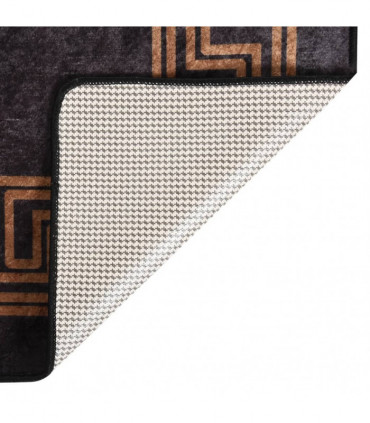 Rug Washable 80x150 cm Black and Gold Anti Slip