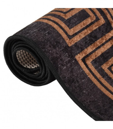 Rug Washable 80x150 cm Black and Gold Anti Slip