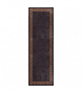 Rug Washable 80x300 cm Black and Gold Anti Slip