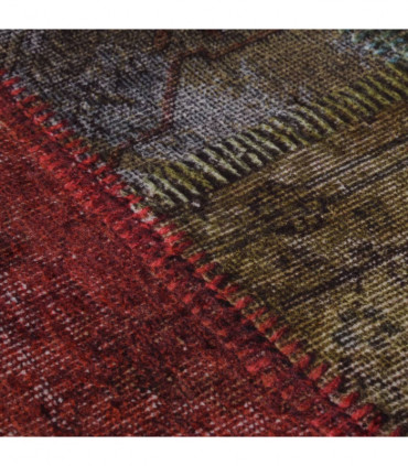 Rug Washable Patchwork φ120 cm Multicolour Anti Slip