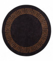 Rug Washable φ120 cm Black and Gold Anti Slip