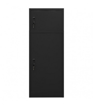 vidaXL Saddle Cabinet Black 53x53x140 cm Steel