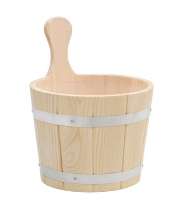 Sauna Bucket and Ladle Set Solid Wood Pine