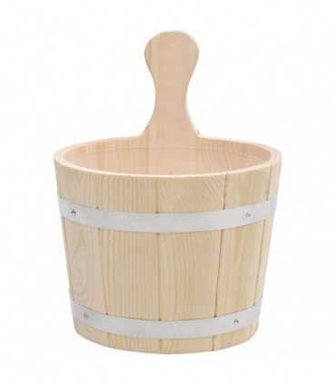 Sauna Bucket and Ladle Set Solid Wood Pine