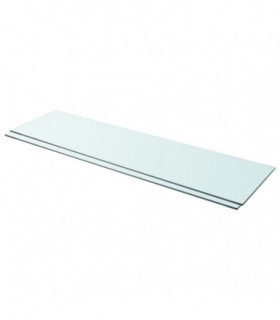 Shelves 2 pcs Panel Glass Clear 110x30 cm