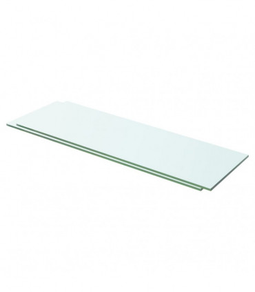 Shelves 2 pcs Panel Glass Clear 60x15 cm