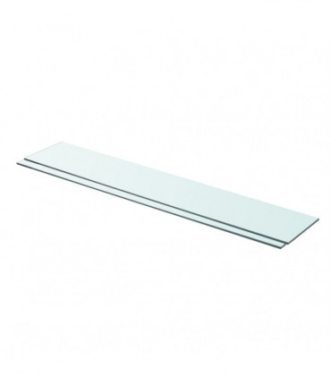 Shelves 2 pcs Panel Glass Clear 90x15 cm