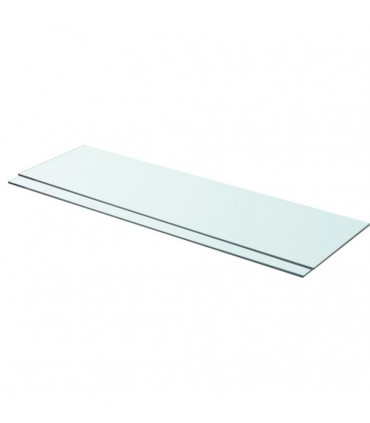 Shelves 2 pcs Panel Glass Clear 90x25 cm
