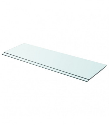 Shelves 2 pcs Panel Glass Clear 90x30 cm