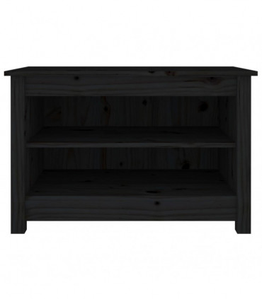 Shoe Bench Black 70x38x45.5 cm Solid Wood Pine