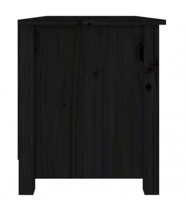 Shoe Bench Black 70x38x45.5 cm Solid Wood Pine