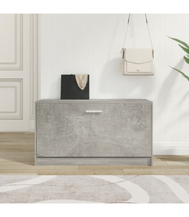 Shoe Bench Concrete Grey 80x24x45 cm Engineered Wood