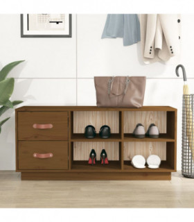 Shoe Bench Honey Brown 100x34x45 cm Solid Wood Pine