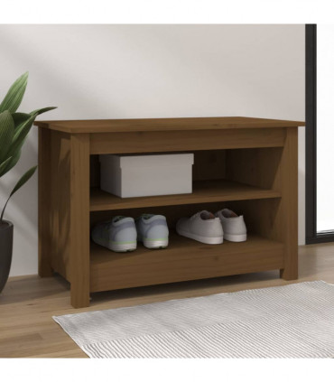 Shoe Bench Honey Brown 70x38x45.5 cm Solid Wood Pine