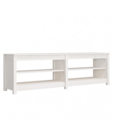 Shoe Bench White 160x36.5x50 cm Solid Wood Pine