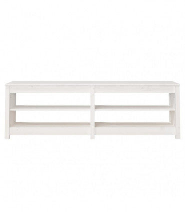 Shoe Bench White 160x36.5x50 cm Solid Wood Pine