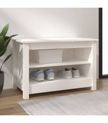 Shoe Bench White 70x38x45.5 cm Solid Wood Pine