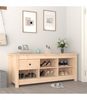 Shoe Cabinet 110x38x45.5 cm Solid Wood Pine