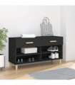 Shoe Cabinet Black 102x35x55 cm Engineered Wood