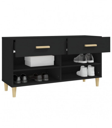 Shoe Cabinet Black 102x35x55 cm Engineered Wood