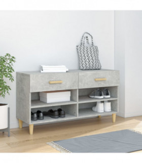 Shoe Cabinet Concrete Grey 102x35x55 cm Engineered Wood