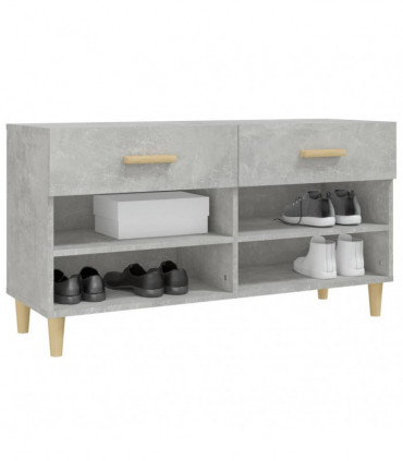 Shoe Cabinet Concrete Grey 102x35x55 cm Engineered Wood