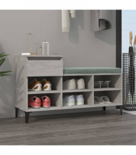 Shoe Cabinet Concrete Grey 102x36x60 cm Engineered Wood