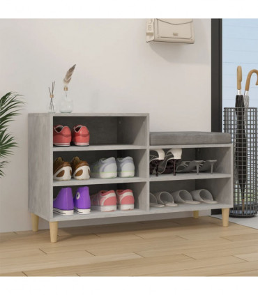 Shoe Cabinet Concrete Grey 102x36x60 cm Engineered Wood