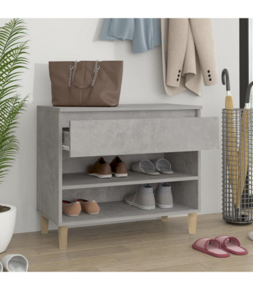 Shoe Cabinet Concrete Grey 70x36x60 cm Engineered Wood